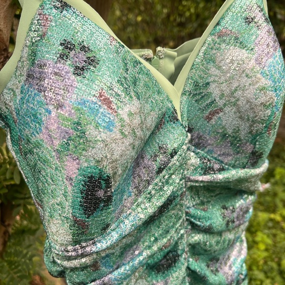 Chiara Boni Mint Green Ruched Dress - Picture 2 of 6